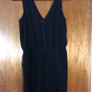 Black chiffon romper